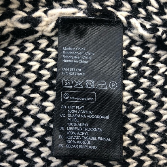 H&M Chunky Open Front Cardigan Dropped Shoulder Ribbed Knit Sweater Size L - Picture 12 of 12